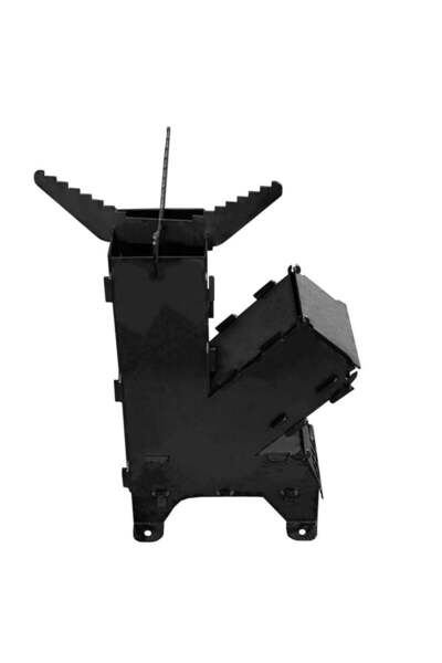 vendor-unknown Portable wood-burning rocket stove, carbon steel, 65.5 x 35 x 33 cm - Painted