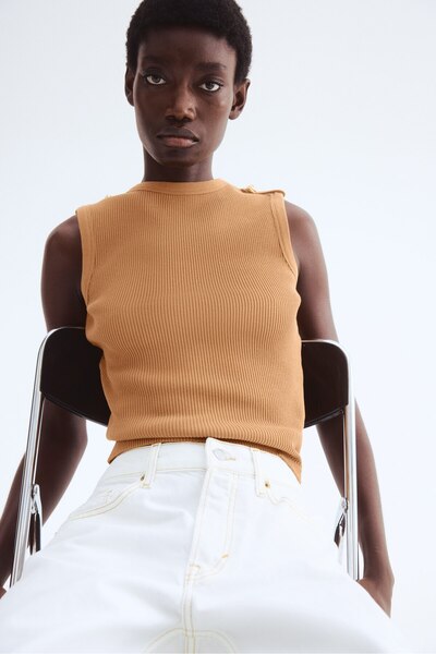 H&M Ribanalı Kolsuz Üst