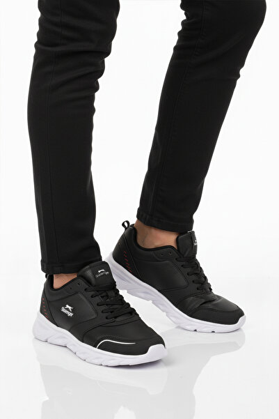 Slazenger Black and White Lace-Up Lightweight Flexible Skin Men's Sports Shoes Epic m