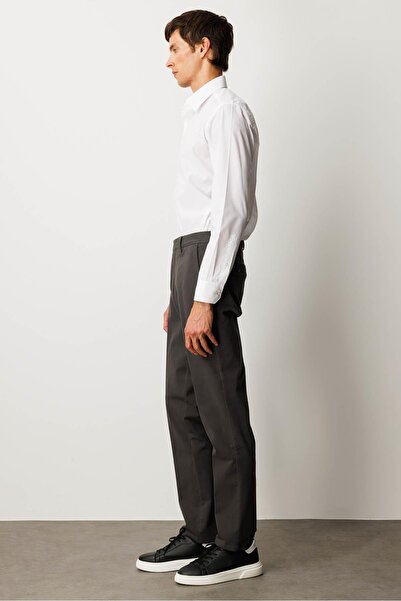 Desen Triko Чоловічі бавовняні штани з еластичним поясом і бічними кишенями, антрацитові