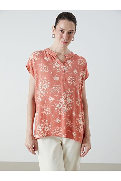 LC Waikiki Lcw Grace Mercan Crochet Neck Floral Blouse