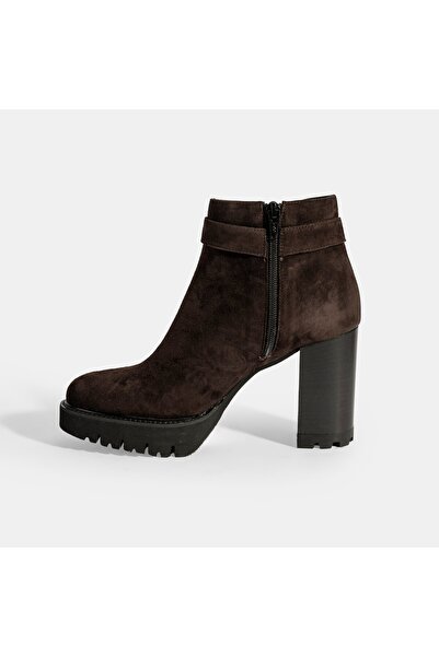 Desa Luca Grossi Kadın Kahve Metal Kilit Detaylı Platform Topuklu Bot