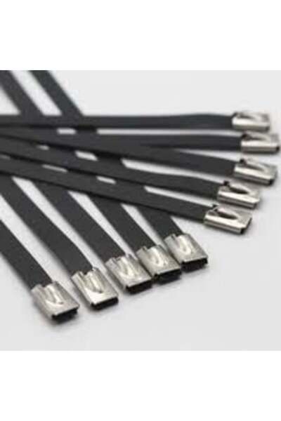 TORK Paslanmaz Çelik Kablo Bağı Cırt Kelepçe 4,6X250 Siyah 304 kalite Polyest...