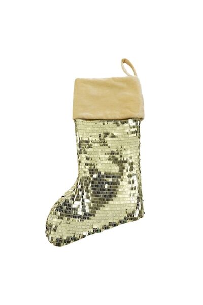 ideal STORE Cizmulita Decorativa pentru Craciun idealSTORE, 50x25 cm, Auriu