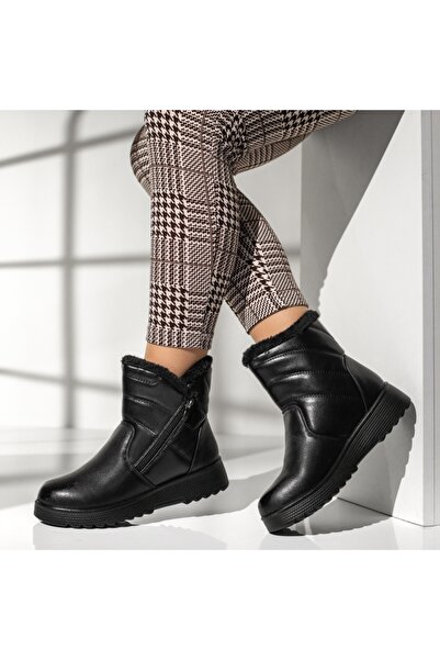 Modlet.ro Women's black boots with zipper MOD12246