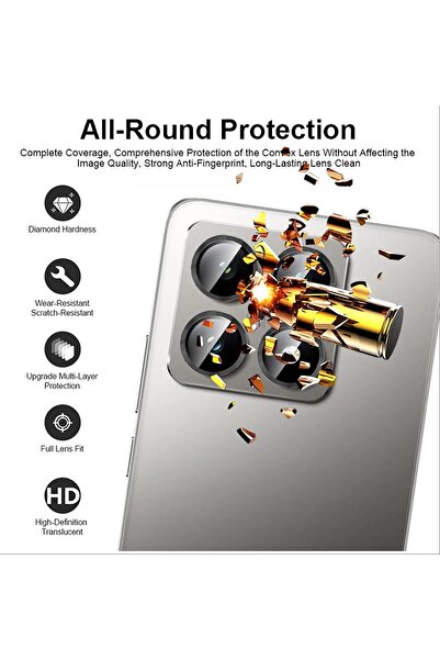 m.tk moveteck Xiaomi Mi 14T Pro Uyumlu Kamera Koruma Lens Koruyucu Temperli Cam Uygulama Aparatlı Kırılmaz Camı