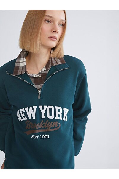 LC Waikiki New York cu imprimeu supradimensionat Hanorac gros pentru femei tricou