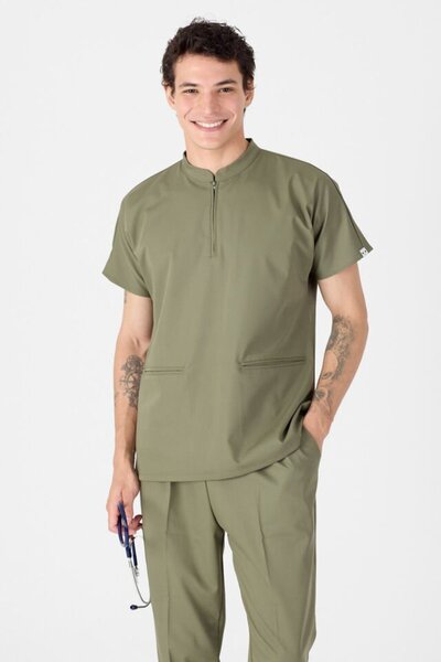 Owlet Medikal ελαστικό ύφασμα Στρατιωτικά πράσινα φορμάκια με λεπτομέρεια με φερμουάρ