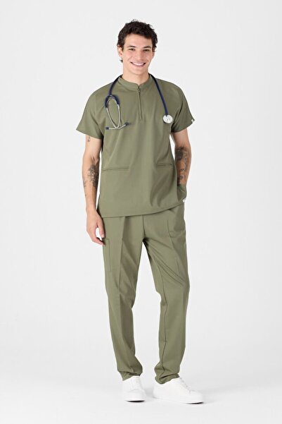 Owlet Medikal ελαστικό ύφασμα Στρατιωτικά πράσινα φορμάκια με λεπτομέρεια με φερμουάρ