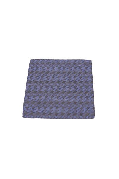 6AM Ceremony Batistă de buzunar albastră cu model geometric gri