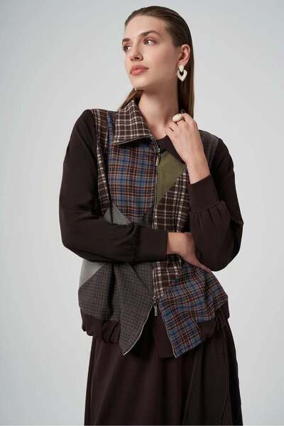 MissWhence Patchwork Jacket Set