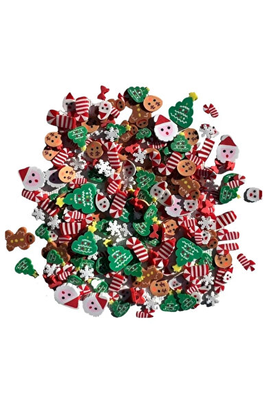 adin tasarım Yılbaşı Sticker 5 g Yılbaşı Desenli Süsleme Seti Mum Süsleme Set...