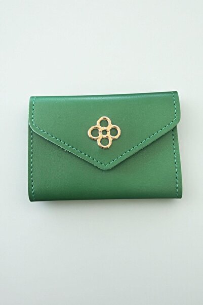 TAKIŞTIR Green Color Leather Women's Wallet/Card Holder