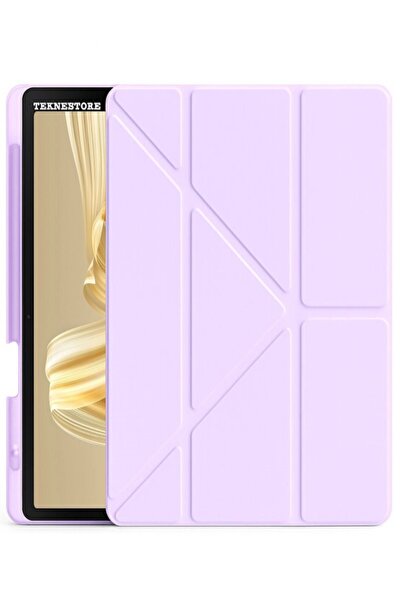 TEKNETSTORE Huawei MatePad Pro 12.2" Kılıf Katlanır Kalem Bölmeli Silikon Standlı Uyku Modlu Akıllı Kapak