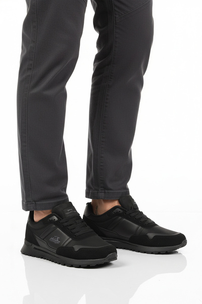 Slazenger Black Lace-Up Leather Men's Sports Shoes Optica m