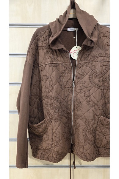 Park Moda Ватирана яке с шал мотив и релефен дизайн