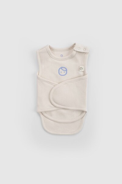Little Gusto Organic Cotton Ecru Premature Swaddle Vest