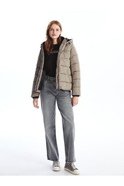 LC Waikiki XSIDE Kadın Kapüşonlu Düz Şişme Mont