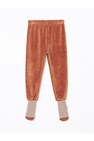 LC Waikiki Kadife Çoraplı Erkek Bebek Pijama Alt 2'li