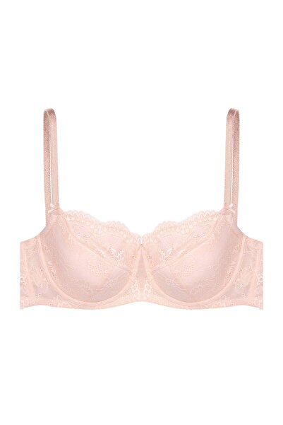 ESOTIQ Lightly Padded Bra Underwired with Floral Lace Balconette Style Sexy & Comfortable | Kitty