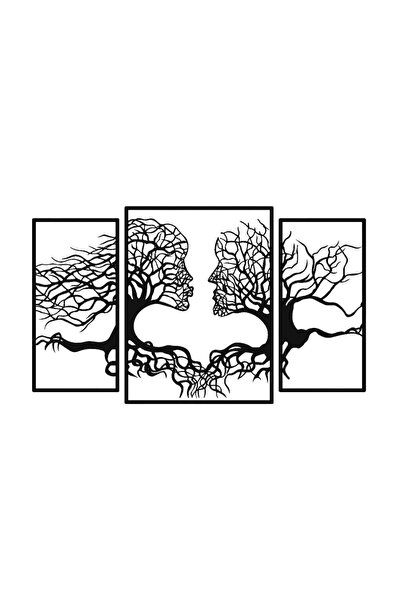 buz Decorațiune murală metalică, model Sărutul Copacului, 173 x 106 cm, negru