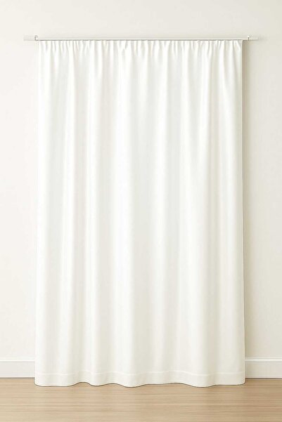 BEKSAHOME Saten Güneşlik Perde Kar Beyaz Renk Lüx Ütü İstemez 1.Kalite Modern...