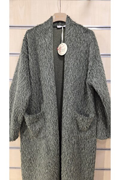 Park Moda Long Felt Coat Plain Pattern