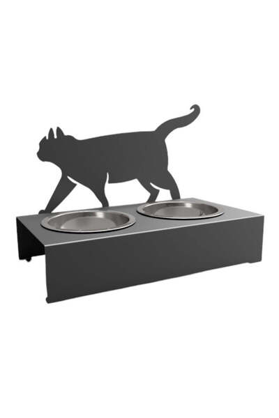 buz Μπολ τροφής και νερού για γάτες, από ανοξείδωτο ατσάλι με διακόσμηση σε σ...