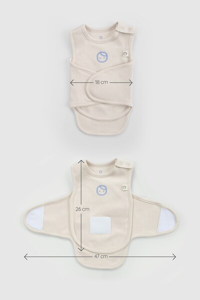 Little Gusto Organic Cotton Ecru Premature Swaddle Vest