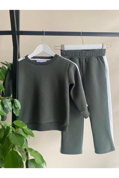 Markasız ucuz Khaki tracksuit set for boy
