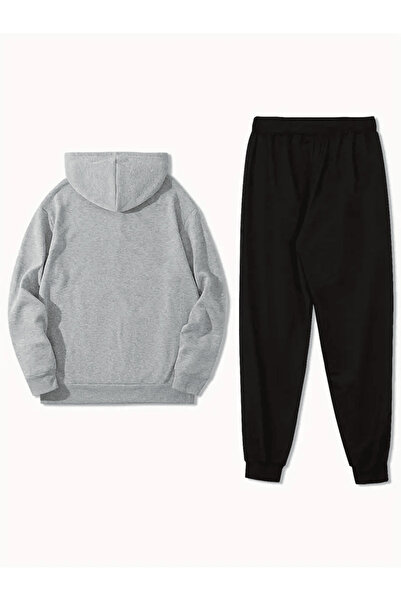 LAVİTTA Men's Moon Phases Printed Hooded Tracksuit Set