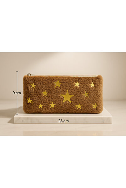SİSTEM PELUŞ Plush Zipper Clutch Bag, Pen Holder and Makeup Bag – Soft Textured, Stylish and Multi-Purpose Design