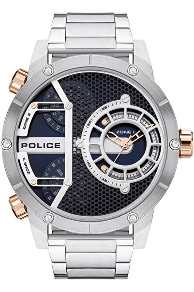 Police ساعة فايب للرجال بمينا متدرج اللون أزرق/فضي، كوارتز/أوتوماتيكي، طراز PEWJG2118104