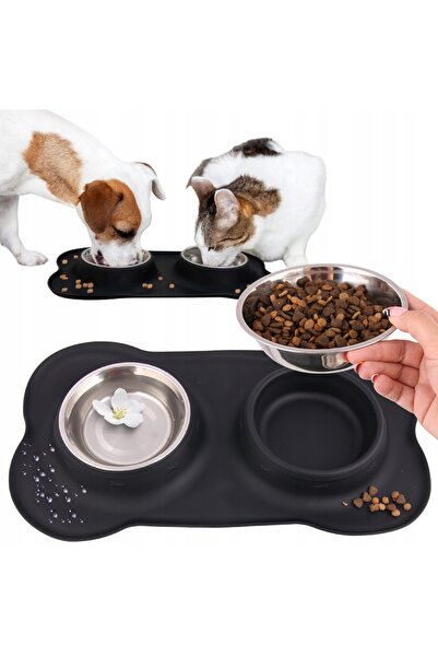 Other Bol dublu pentru câini și pisici cu covoraș antiderapant