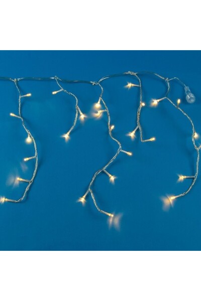 SHOPIENS Set de lumini LED tip perdea, 500 becuri, alb cald, cablu transparen...