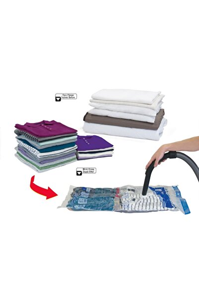 SHOPIENS Magic Saver Clothing Vacuum Storage Bag, Double Zipper, 100x100 cm, Transparent