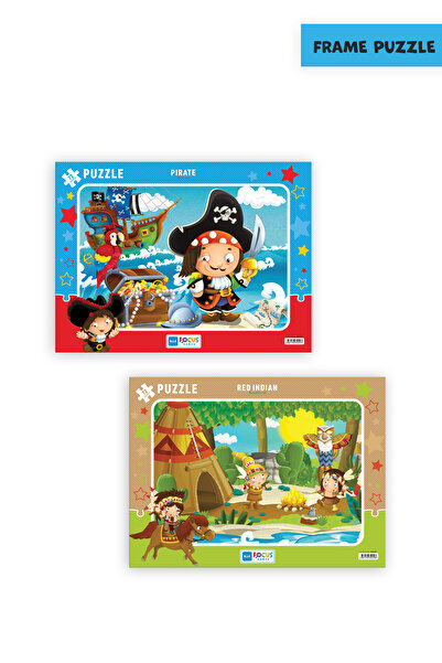 Blue Focus 2 Pcs 72 Pieces Children's Puzzle Pirate and Indigenous People