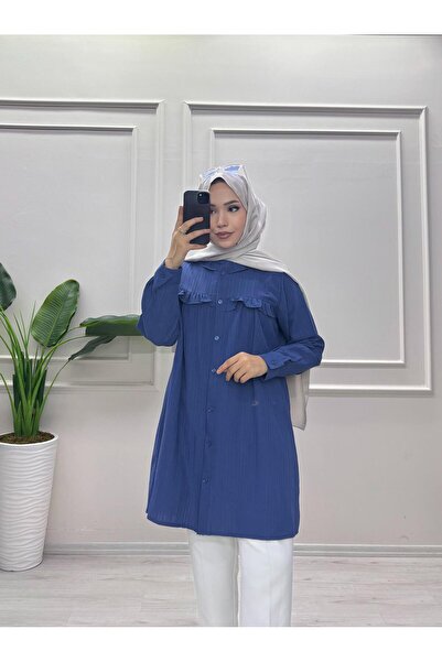 moda acar Firfir Detailed Burumcuk Fabric Tunic