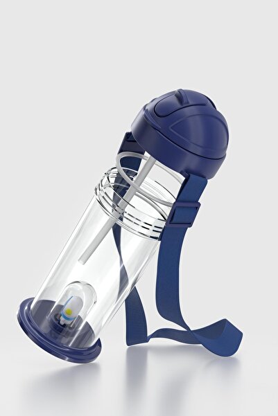 Renga قارورة مياه للأطفال من تريتان بسعة 385 مل مع شفاطة وحزام تعليق وتصميم رائد فضاء كوزمو 912147 أزرق