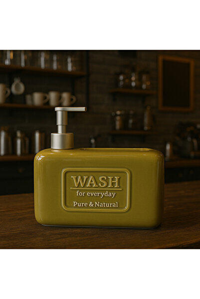 Kitchen Line Ceramic Kitchen Soap Dispenser with Sponge Compartment 750 ml