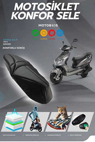 Motobros غطاء سرج من إسفنج الفيسكو المريح من خشب الورد من كوبا