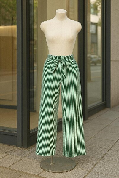 Esterella kız çocuk ispanyol paça bürümcük çizgili pantolon /kız çocuk bol paça pantolon/ çizgili pantolon