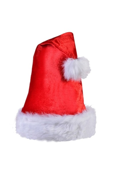 SHOPIENS Santa Hat, Polyester, White Fur, Red, 40 cm - MYONNA