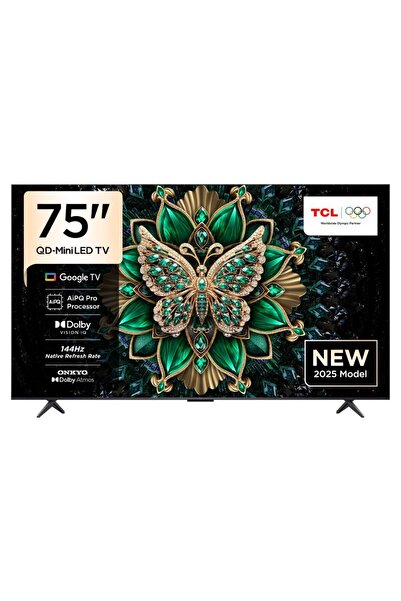 TCL تلفزيون C6K Premium QD-MiniLED مقاس 75 بوصة | معدل تحديث أصلي 144 هرتز | تصميم نحيف للغاية | 2025