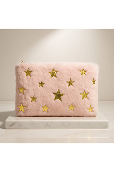 SİSTEM PELUŞ Plush Zipper Clutch Bag, Pen Holder and Makeup Bag – Soft Textured, Stylish and Multi-Purpose Design