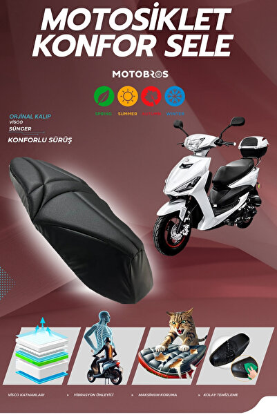 Motobros YUKİ Casper S 50 Husă de șa confortabilă din spumă viscoelastică