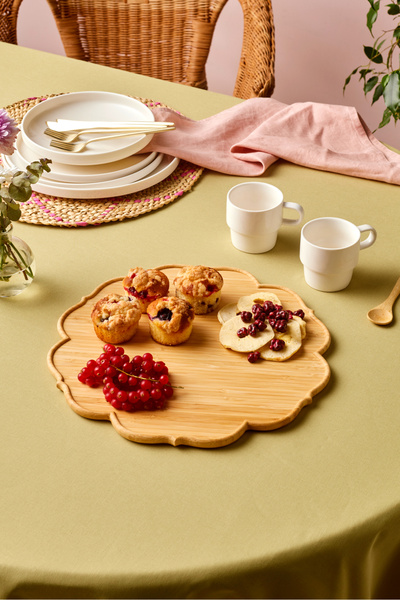 Karaca Bambu Rosa Flower Shaped Presentation Board 32 cm