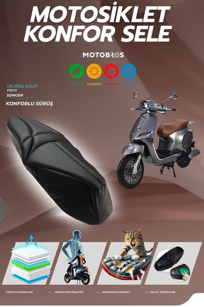 Motobros غطاء مقعد REVOLT RS6 مريح مصنوع من الإسفنج الفيسكو