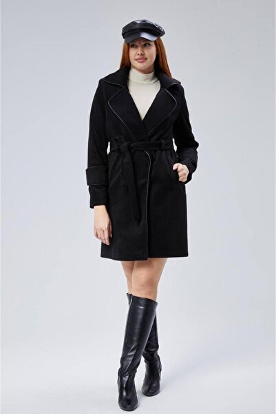 MACHEK Palton cu detalii din piele