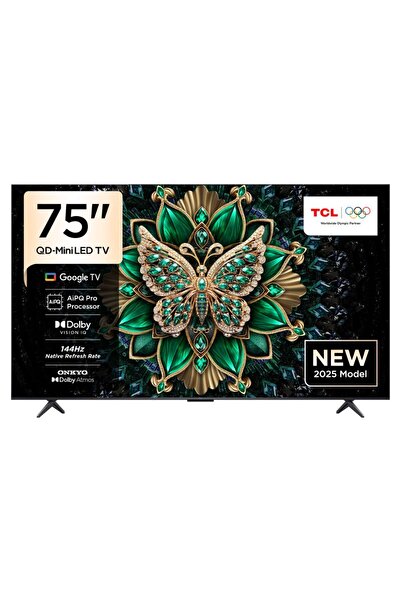 TCL تلفزيون C6K Premium QD-MiniLED مقاس 75 بوصة | معدل تحديث أصلي 144 هرتز | تصميم نحيف للغاية | 2025